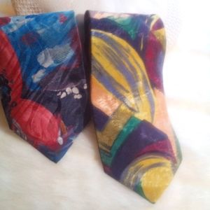 VINTAGE Private Collections Palace Silk A lot of Two (2) Abstract Ties